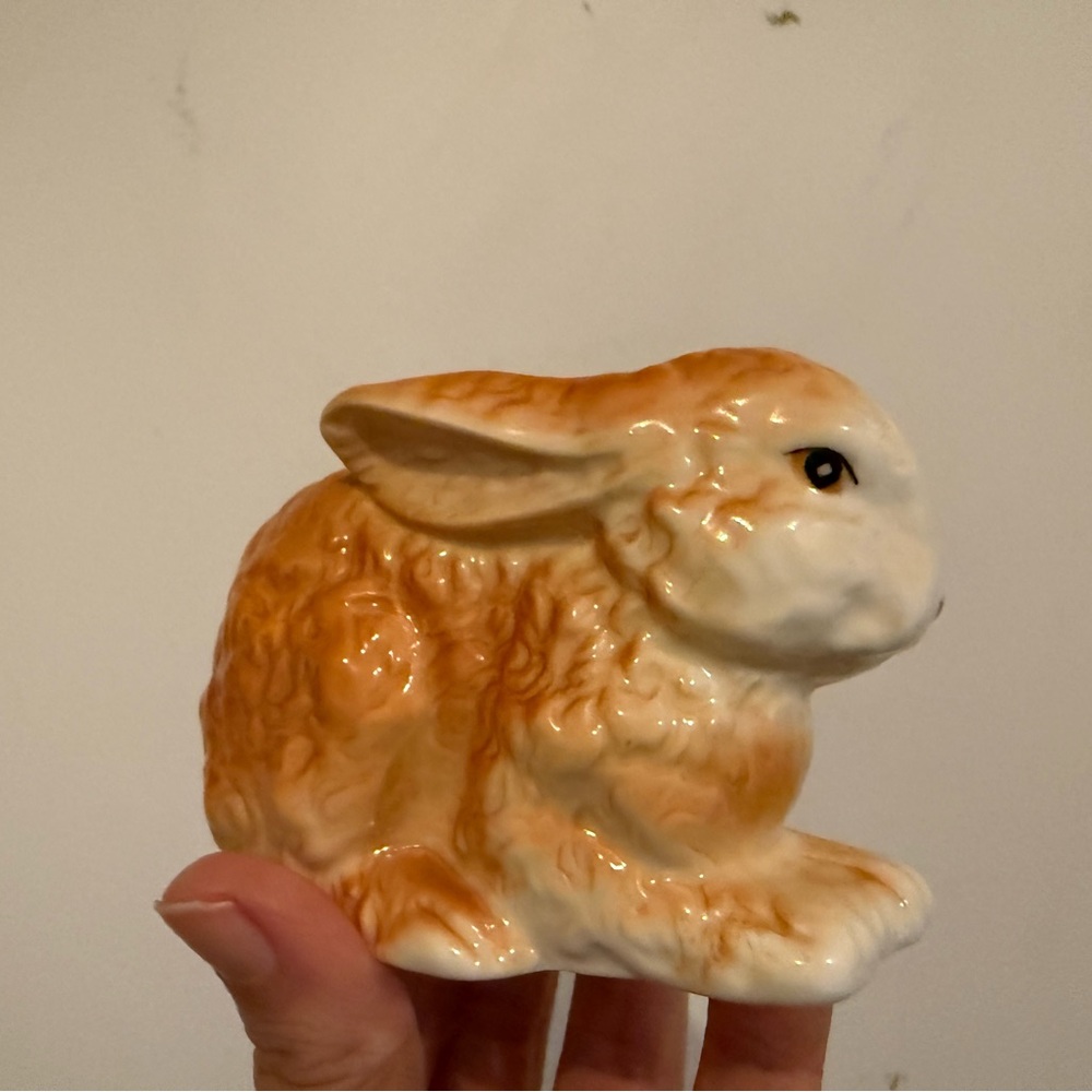 Vintage Porcelain Rabbit Figurines - Gray and Tan - Picture 5 of 8